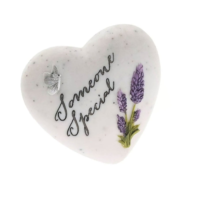 Someone Special Butterfly Mini Heart Lavender Flower Graveside Grave Memorial Ornament Plaque (7cm)