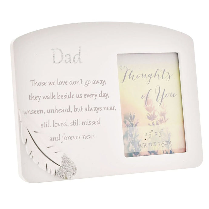 Memorial Dad Silver Feather Remembrance Photo Picture Frame