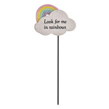 Load image into Gallery viewer, Look For Me in Rainbows Memorial Tribute Stick Graveside Grave Plaque Stake Someone Special