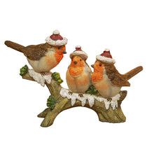 Load image into Gallery viewer, Christmas Robin Figure Snowy Branch Garden Ornament Figurine Home Decor Hand Painted