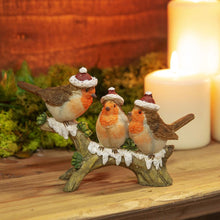 Load image into Gallery viewer, Christmas Robin Figure Snowy Branch Garden Ornament Figurine Home Decor Hand Painted