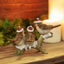 Load image into Gallery viewer, Christmas Robin Figure Snowy Branch Garden Ornament Figurine Home Decor Hand Painted