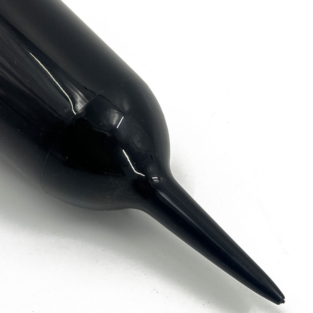 Set of 2 Plain Black Fluted Spiked Memorial Grave Cemetery Garden Plastic Spike Flower Containers Vases