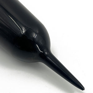Set of 2 Plain Black Fluted Spiked Memorial Grave Cemetery Garden Plastic Spike Flower Containers Vases