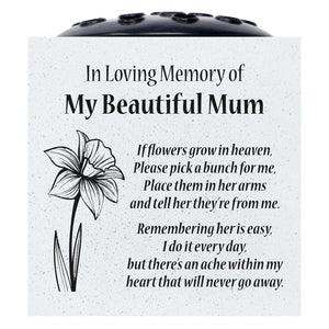 Beautiful Mum Daffodil If Flowers Grow In Heaven Memorial Grave Side Flower Vase Pot