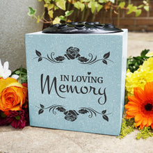 Load image into Gallery viewer, Grey In Loving Memory Rose Memorial Graveside Grave Flower Bowl Vase Pot