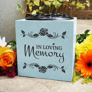 Grey In Loving Memory Rose Memorial Graveside Grave Flower Bowl Vase Pot