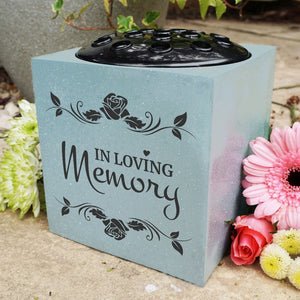 Grey In Loving Memory Rose Memorial Graveside Grave Flower Bowl Vase Pot