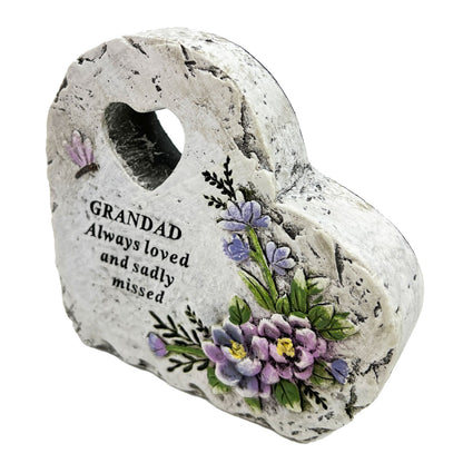 Special Grandad Graveside Memorial Love Heart Flower Dragonfly Grave Plaque Ornament Decoration