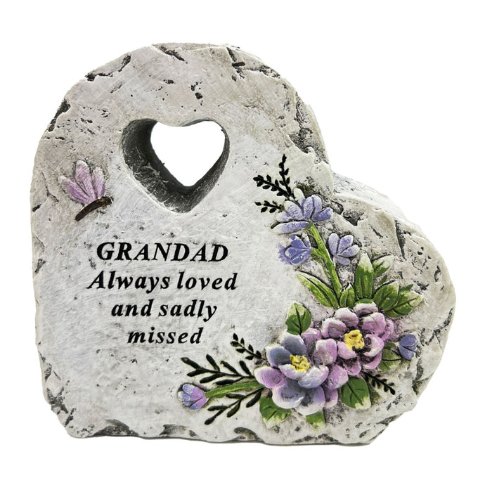 Special Grandad Graveside Memorial Love Heart Flower Dragonfly Grave Plaque Ornament Decoration