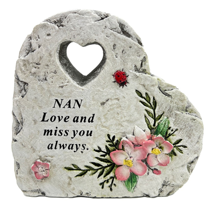 Special Nan Graveside Memorial Love Heart Flower Ladybird Grave Plaque Ornament Decoration