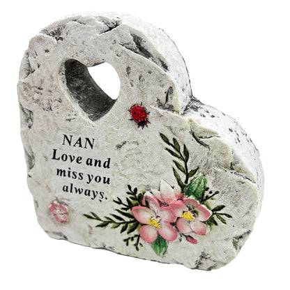 Special Nan Graveside Memorial Love Heart Flower Ladybird Grave Plaque Ornament Decoration
