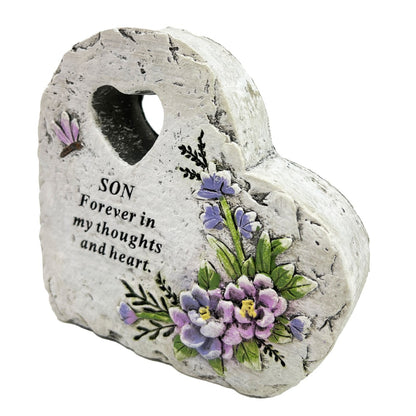 Special Son Graveside Memorial Love Heart Flower Dragonfly Grave Plaque Ornament Decoration