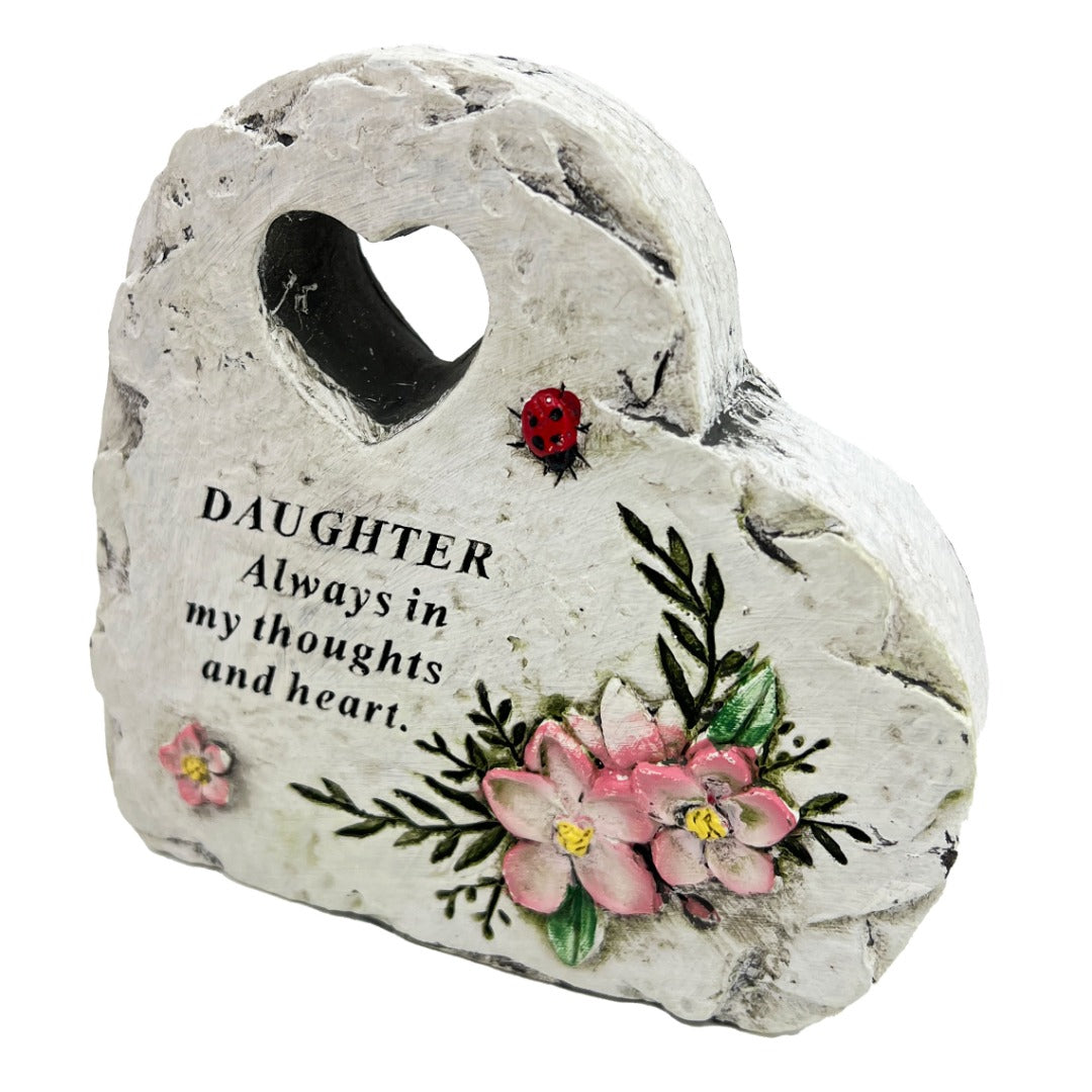 Special Daughter Graveside Memorial Love Heart Flower Ladybird Grave Plaque Ornament Decoration