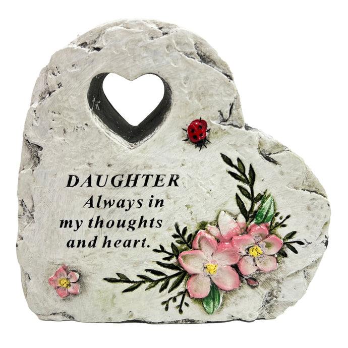 Special Daughter Graveside Memorial Love Heart Flower Ladybird Grave Plaque Ornament Decoration