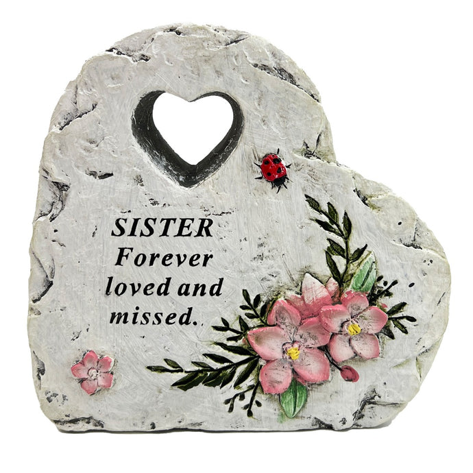 Special Sister Graveside Memorial Love Heart Flower Ladybird Grave Plaque Ornament Decoration