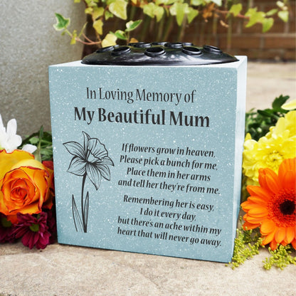Grey Beautiful Mum Daffodil If Flowers Grow In Heaven Memorial Grave Side Flower Vase Pot