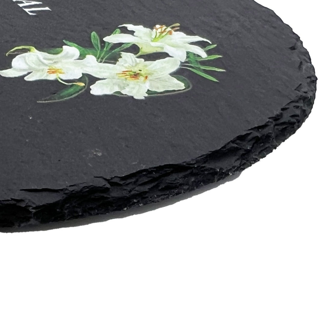 Special Grandad Graveside Memorial Lily Flower Slate Love Heart Grave Plaque Ornament Decoration