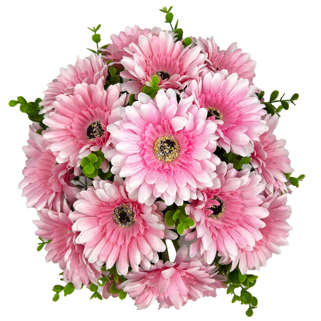 Aster Pink Gerbera Artificial Flower Graveside Cemetery Memorial Arrangement Pot