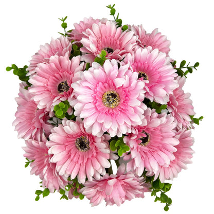 Aster Pink Gerbera Artificial Flower Graveside Cemetery Memorial Arrangement Pot