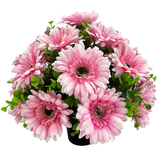 Aster Pink Gerbera Graveside Memorial Pot Arrangement