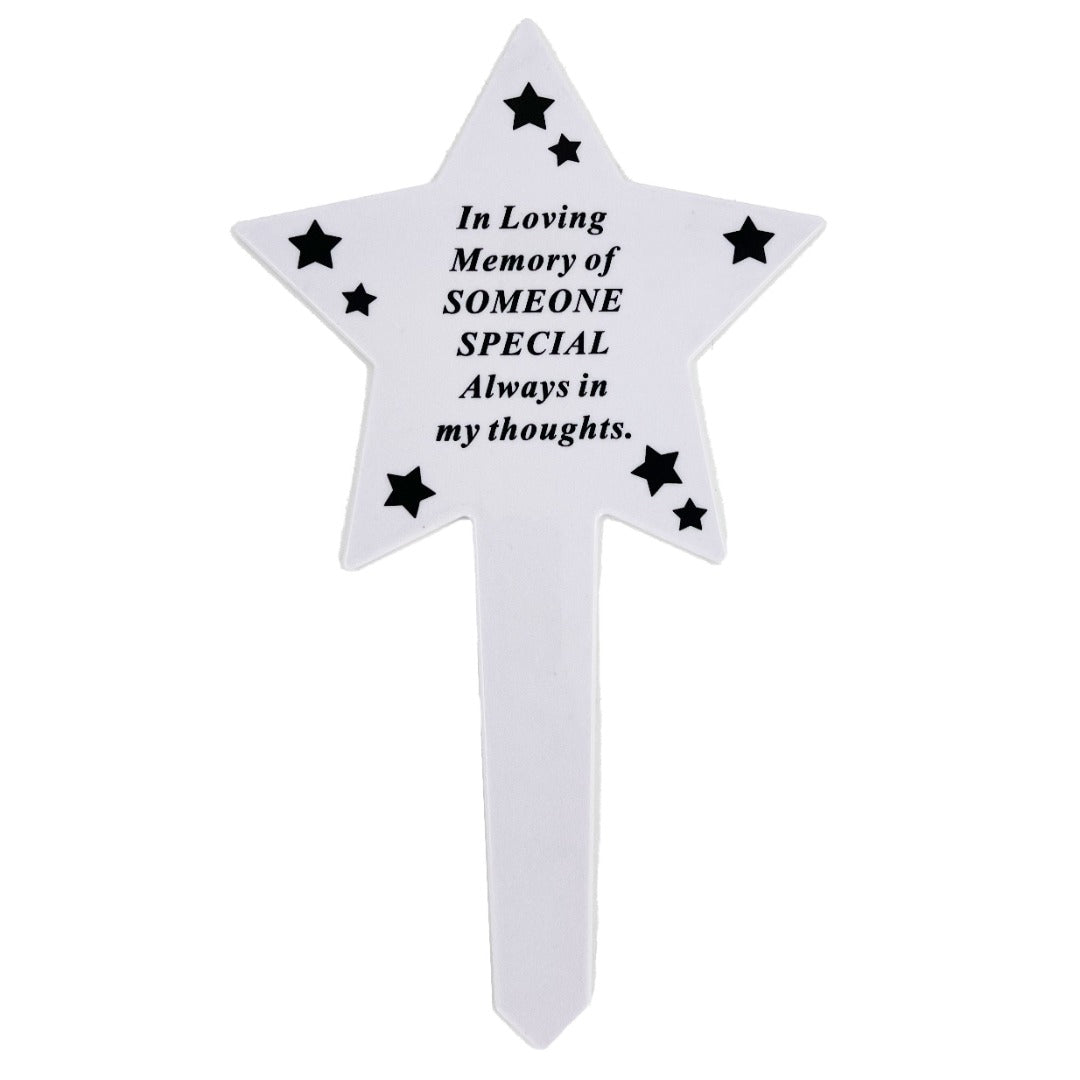 Someone Special white shining star memorial ground stake