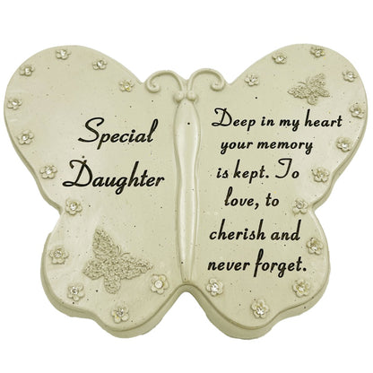 Special Daughter Diamante Butterfly Graveside Grave Memorial Plaque Ornament