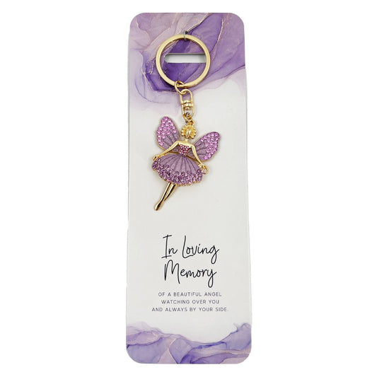 Purple Angel Memorial Keyring In Loving Memory of a beautiful angel Memorial Ornament Gift