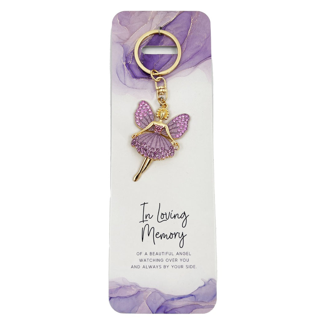 Purple Angel Memorial Keyring In Loving Memory of a beautiful angel Memorial Ornament Gift