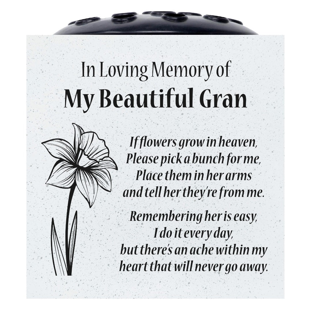 Beautiful Gran Daffodil If Flowers Grow In Heaven Memorial Grave Side Flower Vase Pot