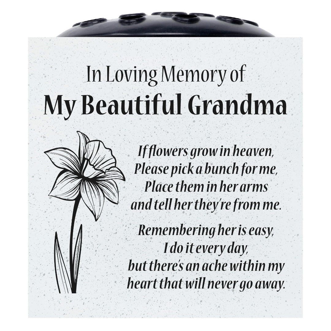 Beautiful Grandma Daffodil If Flowers Grow In Heaven Memorial Grave Side Flower Vase Pot