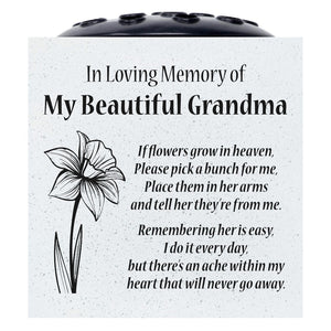 Beautiful Grandma Daffodil If Flowers Grow In Heaven Memorial Grave Side Flower Vase Pot