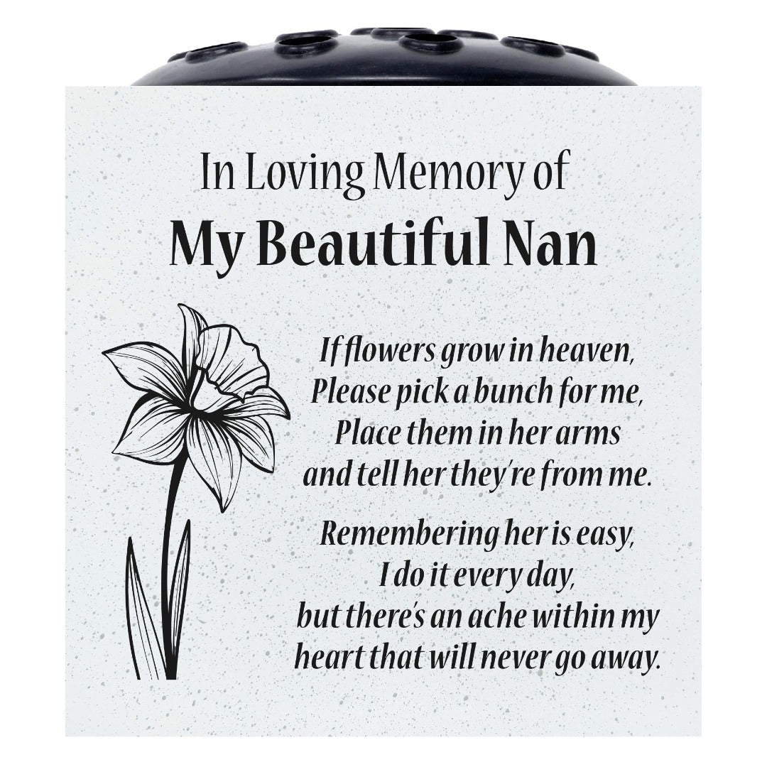 Beautiful Nan Daffodil If Flowers Grow In Heaven Memorial Grave Side Flower Vase Pot