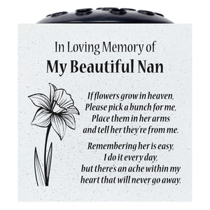 Beautiful Nan Daffodil If Flowers Grow In Heaven Memorial Grave Side Flower Vase Pot