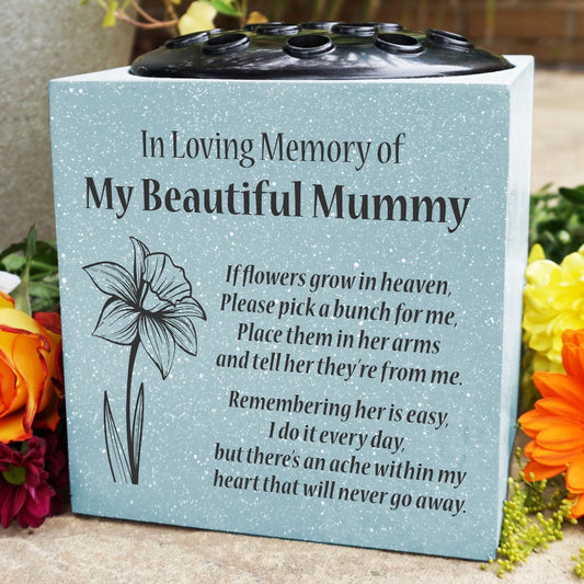 Grey Beautiful Mummy Daffodil If Flowers Grow In Heaven Memorial Grave Side Flower Vase Pot