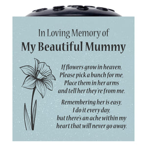 Grey Beautiful Mummy Daffodil If Flowers Grow In Heaven Memorial Grave Side Flower Vase Pot