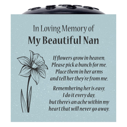 Grey Beautiful Nan Daffodil If Flowers Grow In Heaven Memorial Grave Side Flower Vase Pot