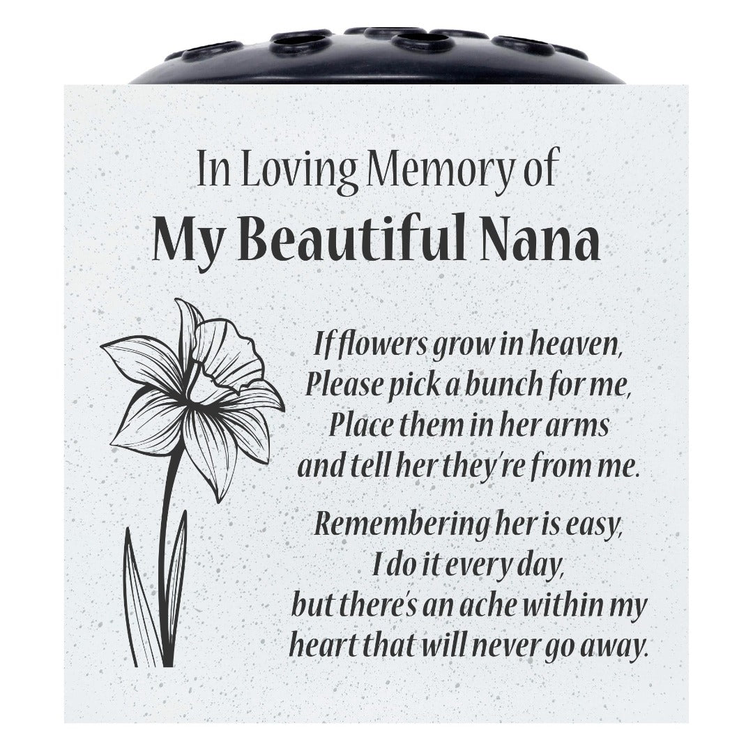 Beautiful Nana Daffodil If Flowers Grow In Heaven Memorial Grave Side Flower Vase Pot