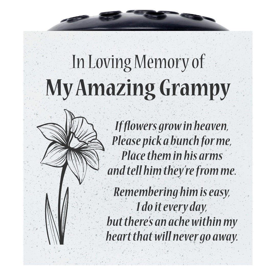 Amazing Grampy Daffodil If Flowers Grow In Heaven Memorial Grave Side Flower Vase Pot