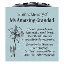 Load image into Gallery viewer, Grey Amazing Grandad Daffodil If Flowers Grow In Heaven Memorial Grave Side Flower Vase Pot