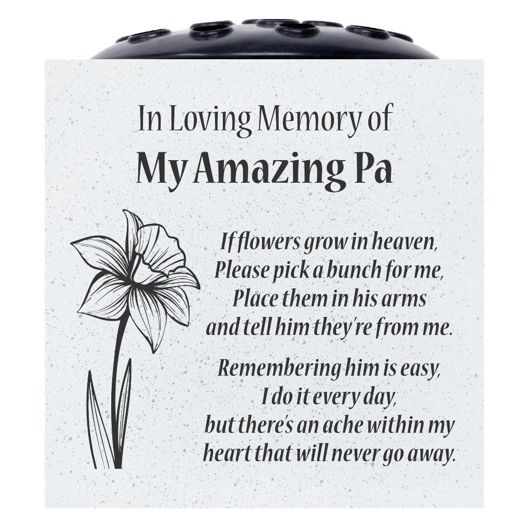 Amazing Pa Daffodil If Flowers Grow In Heaven Memorial Grave Side Flower Vase Pot