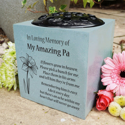 Grey Amazing Pa Daffodil If Flowers Grow In Heaven Memorial Grave Side Flower Vase Pot