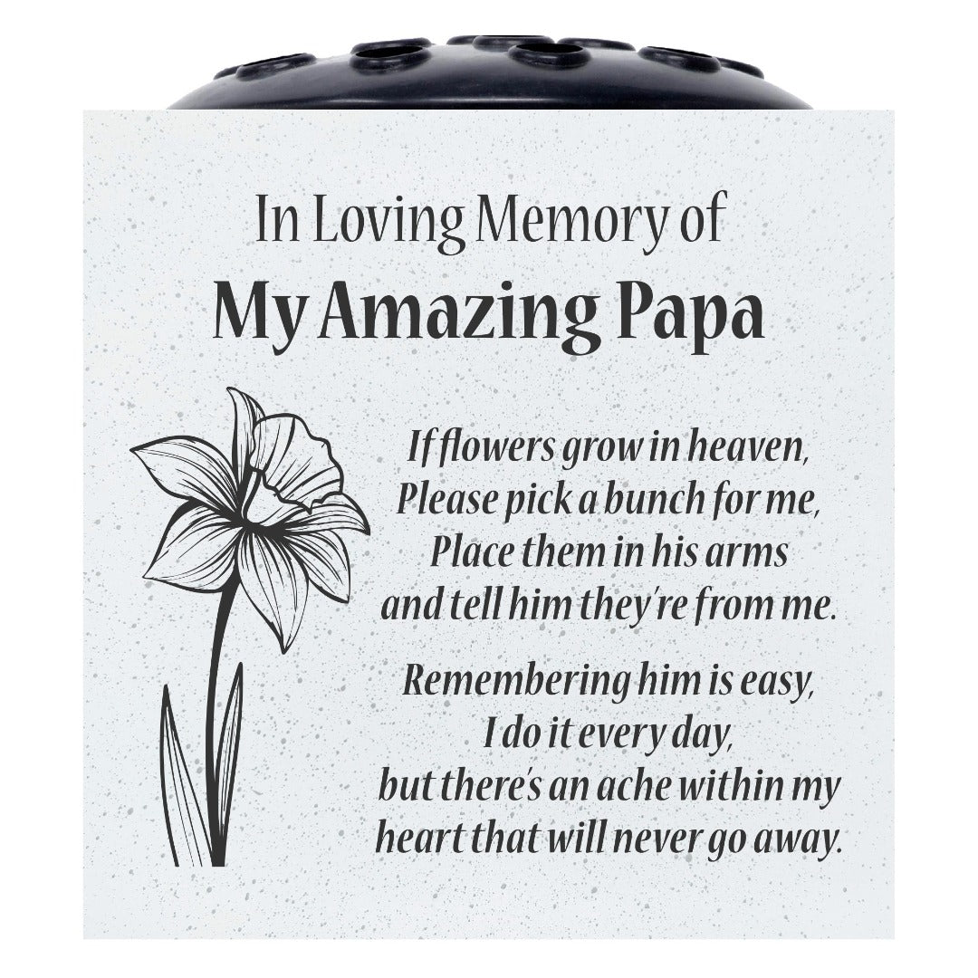 Amazing Papa Daffodil If Flowers Grow In Heaven Memorial Grave Side Flower Vase Pot