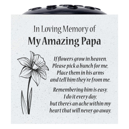 Amazing Papa Daffodil If Flowers Grow In Heaven Memorial Grave Side Flower Vase Pot