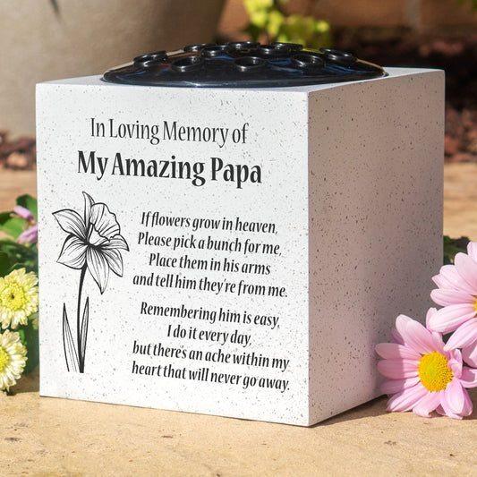 Amazing Papa Daffodil If Flowers Grow In Heaven Memorial Grave Side Flower Vase Pot