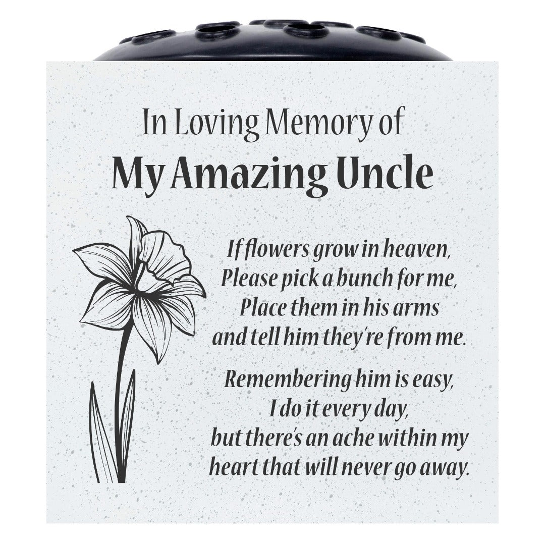 Amazing Uncle Daffodil If Flowers Grow In Heaven Memorial Grave Side Flower Vase Pot