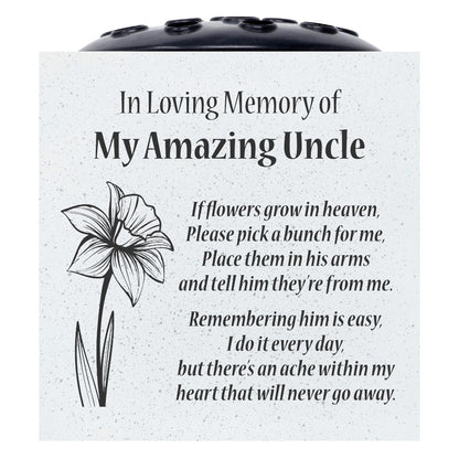 Amazing Uncle Daffodil If Flowers Grow In Heaven Memorial Grave Side Flower Vase Pot