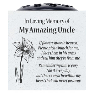 Amazing Uncle Daffodil If Flowers Grow In Heaven Memorial Grave Side Flower Vase Pot