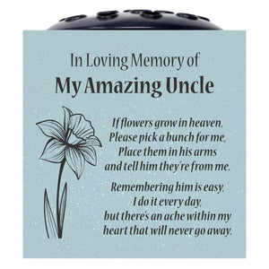 Grey Amazing Uncle Daffodil If Flowers Grow In Heaven Memorial Grave Side Flower Vase Pot