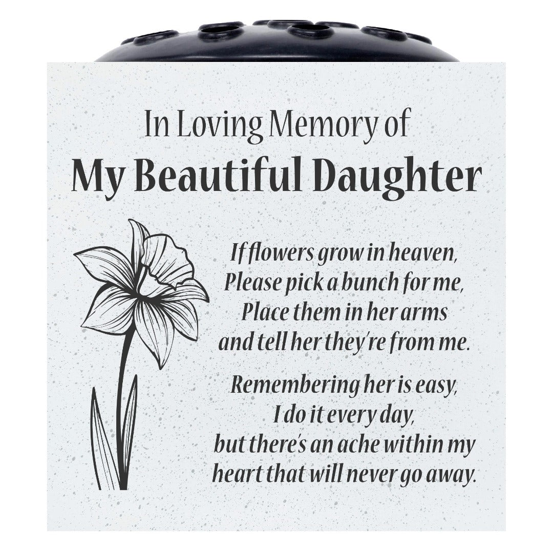 Beautiful Daughter Daffodil If Flowers Grow In Heaven Memorial Grave Side Flower Vase Pot